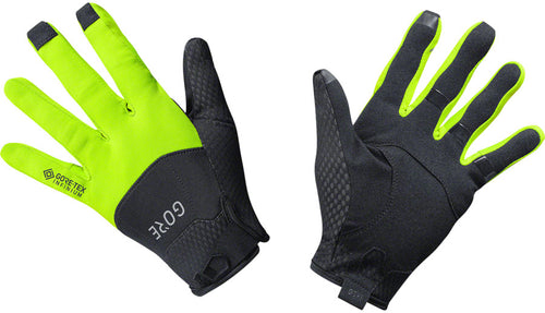 Gorewear C5 Gore Tex Infinium Gloves - Black/Neon Yellow Full Finger Large