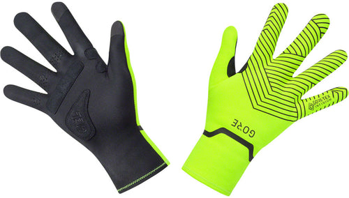Gorewear C3 Gore Tex Infinium Stretch Mid Gloves - Neon YLW/BLK Full Finger Small