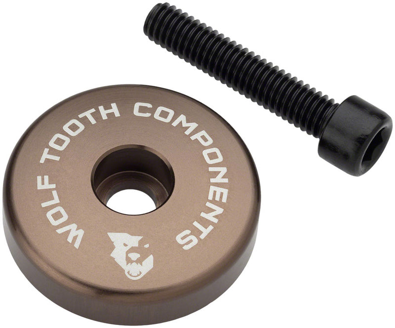 Load image into Gallery viewer, Wolf Tooth Ultralight Stem Cap with Integrated 5mm Spacer - Espresso
