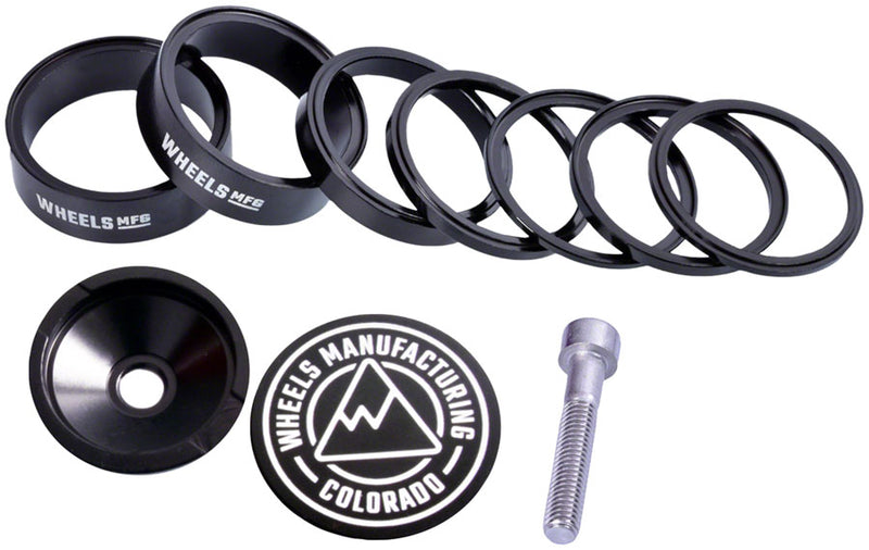 Load image into Gallery viewer, Wheels Manufacturing Pro StackRight Headset Spacer Kit - Black
