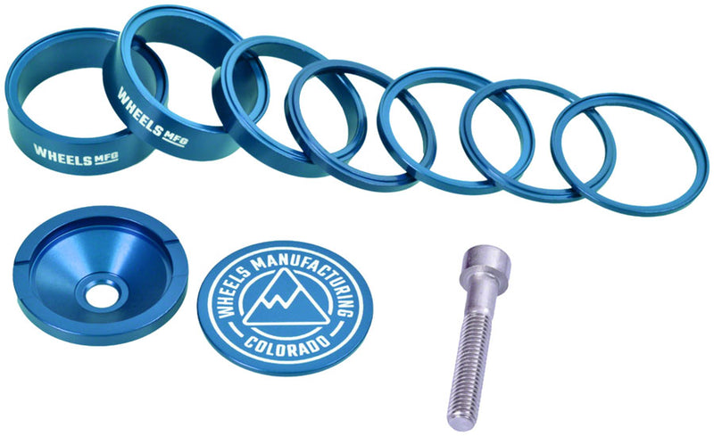 Load image into Gallery viewer, Wheels Manufacturing Pro StackRight Headset Spacer Kit - Teal
