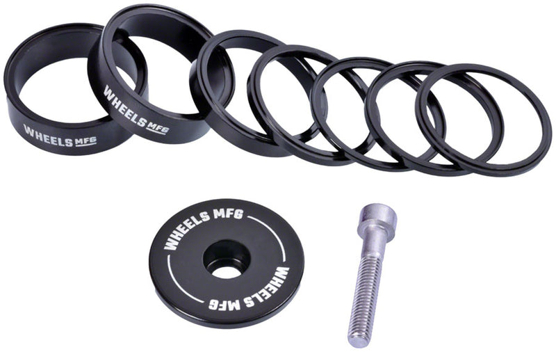 Load image into Gallery viewer, Wheels Manufacturing Essential StackRight Headset Spacer Kit - Black
