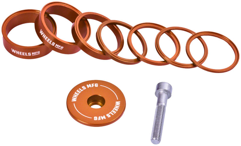 Load image into Gallery viewer, Wheels Manufacturing Essential StackRight Headset Spacer Kit - Orange
