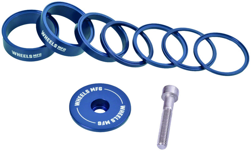 Load image into Gallery viewer, Wheels Manufacturing Essential StackRight Headset Spacer Kit - Blue
