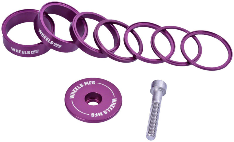 Load image into Gallery viewer, Wheels Manufacturing Essential StackRight Headset Spacer Kit - Purple

