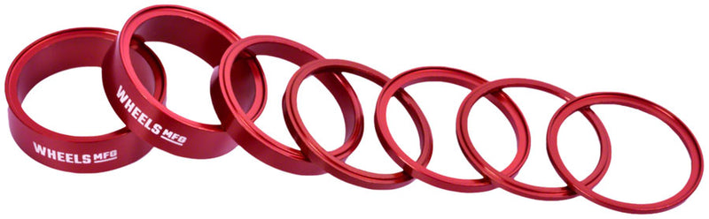 Load image into Gallery viewer, Wheels Manufacturing StackRight Headset Spacer Kit - Red
