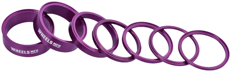Load image into Gallery viewer, Wheels Manufacturing StackRight Headset Spacer Kit - Purple
