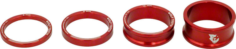 Load image into Gallery viewer, Wolf Tooth Headset Spacer Kit 3 510 15mm Red
