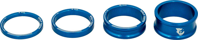 Load image into Gallery viewer, Wolf Tooth Headset Spacer Kit 3 5 10 15mm Blue

