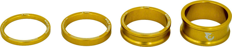 Load image into Gallery viewer, Wolf Tooth Headset Spacer Kit 3 5 10 15mm Gold
