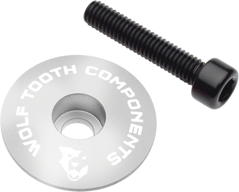 Load image into Gallery viewer, Wolf Tooth Ultralight Stem Cap - Flat Raw Silver
