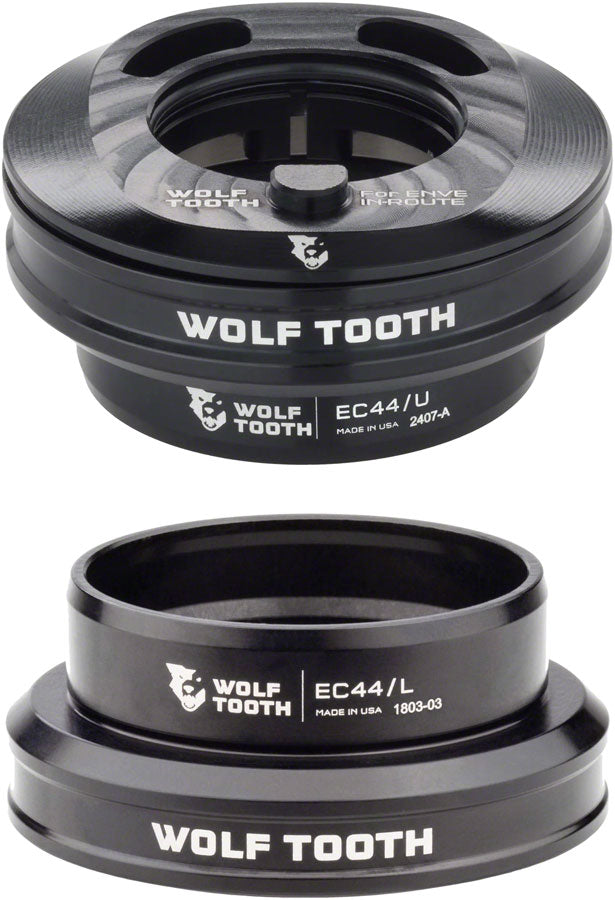 Load image into Gallery viewer, Wolf Tooth Premium Internal Headset - EC44 Upper / EC44 Lower For Enve In-Route System Only BLK
