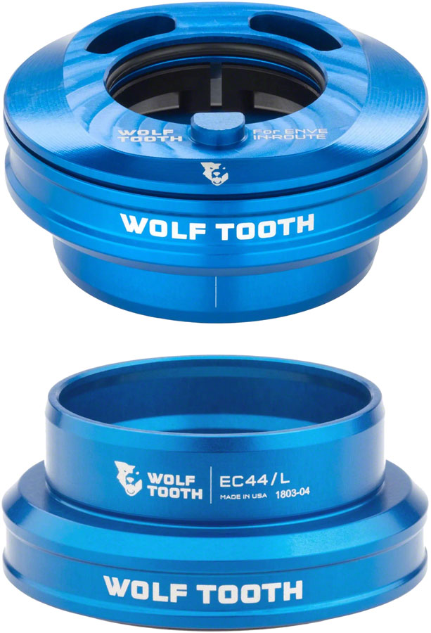Load image into Gallery viewer, Wolf Tooth Premium Internal Headset - EC44 Upper / EC44 Lower For Enve In-Route System Only Blue
