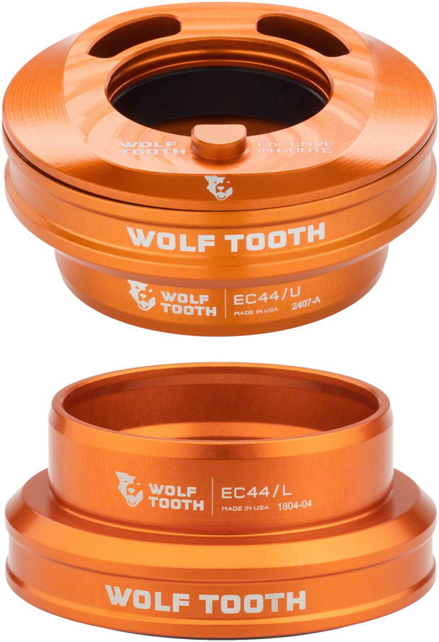 Load image into Gallery viewer, Wolf Tooth Premium Internal Headset - EC44 Upper / EC44 Lower For Enve In-Route System Only Orange
