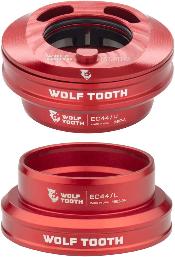 Load image into Gallery viewer, Wolf Tooth Premium Internal Headset - EC44 Upper / EC44 Lower For Enve In-Route System Only Red
