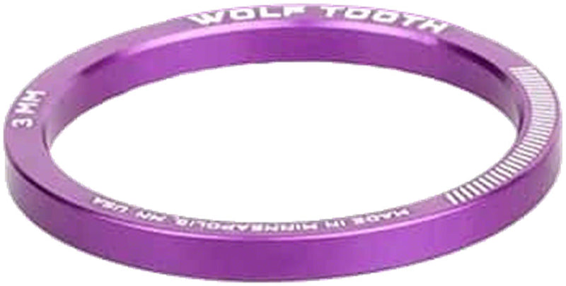 Load image into Gallery viewer, Wolf Tooth Precision Headset Stack Spacer - 3mm Ultraviolet Purple 1 pc.
