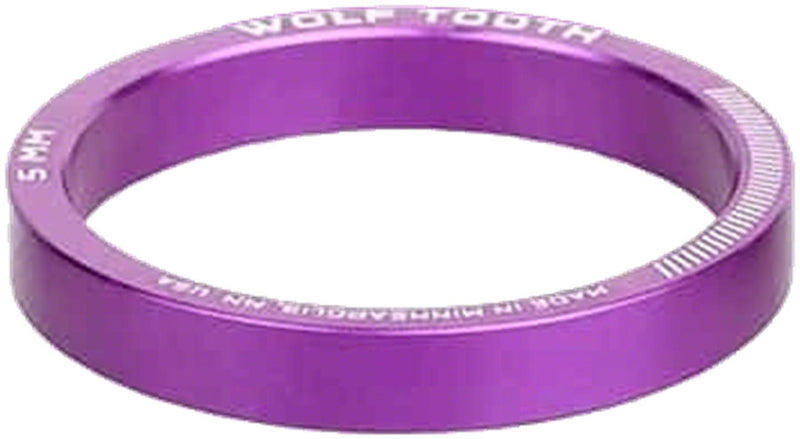 Load image into Gallery viewer, Wolf Tooth Precision Headset Stack Spacer - 5mm Ultraviolet Purple 1 pc.
