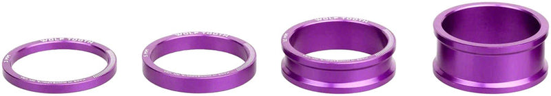 Load image into Gallery viewer, Wolf Tooth Precision Headset Stack Spacer Kit - 3mm 5mm  10mm 15mm Ultraviolet Purple
