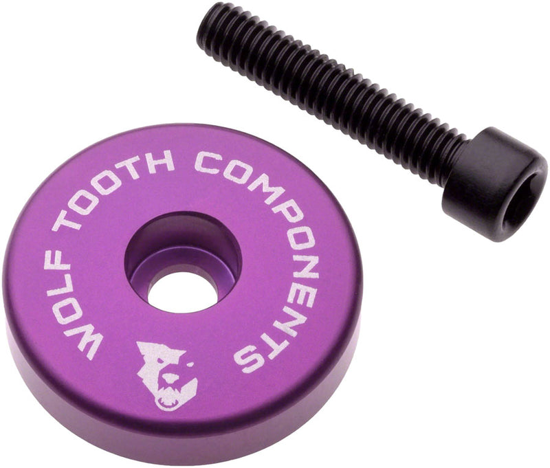 Load image into Gallery viewer, Wolf Tooth Ultralight Stem Cap Integrated 5mm Spacer - 5mm Spacer Ultraviolet Purple
