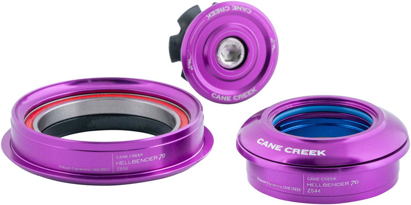 Load image into Gallery viewer, Cane Creek Hellbender 70 Headset - ZS44/28.6/H8 Upper | ZS56/40 Lower Tapered Purple
