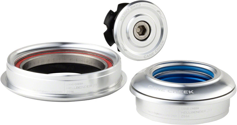 Load image into Gallery viewer, Cane Creek Hellbender 70 Headset - ZS44/28.6/H8 Upper | ZS56/40 Lower Tapered Silver
