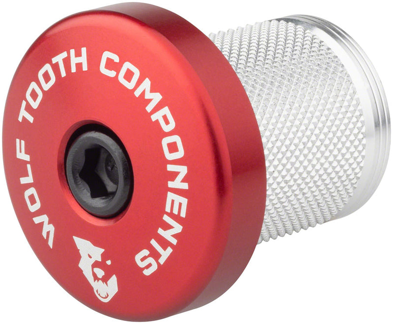 Load image into Gallery viewer, Wolf Tooth Compression Plug with Integrated Spacer Stem Cap Red

