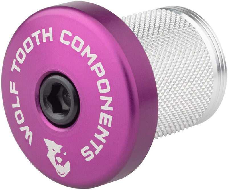 Load image into Gallery viewer, Wolf Tooth Compression Plug with Integrated Spacer Stem Cap Purple
