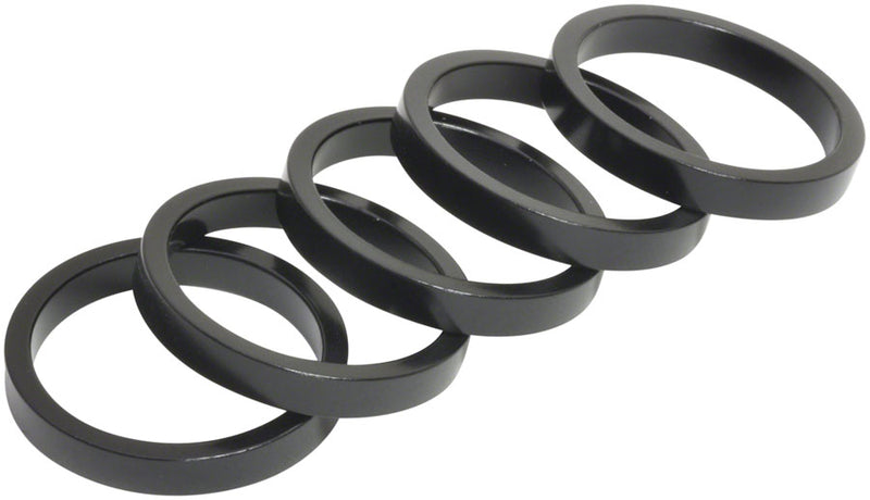 Load image into Gallery viewer, Wheels Manufacturing Aluminum Headset Spacer - 1-1/8" 5mm Black 5-pack
