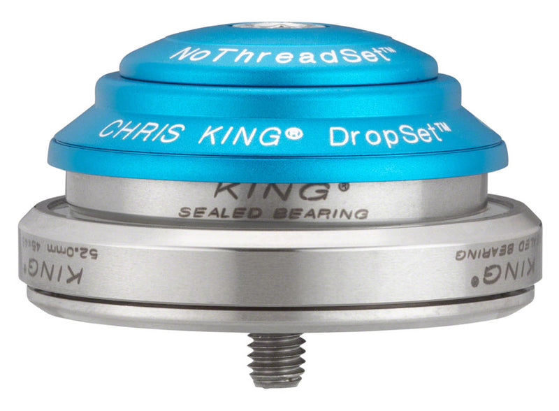 Load image into Gallery viewer, Chris King DropSet 2 Headset - 1-1/8 - 1.5" 42/52mm 45 Deg Matte Turquoise
