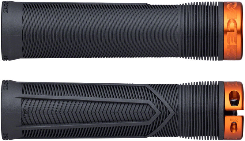 Load image into Gallery viewer, RaceFace Chester Grips - Lock-On Black/Orange 31mm
