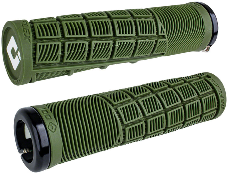 Load image into Gallery viewer, ODI Reflex V2.1 Grips - White/Green Lock-On
