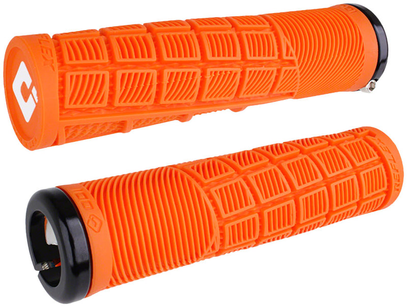 Load image into Gallery viewer, ODI Reflex V2.1 Grips - White/Orange Lock-On

