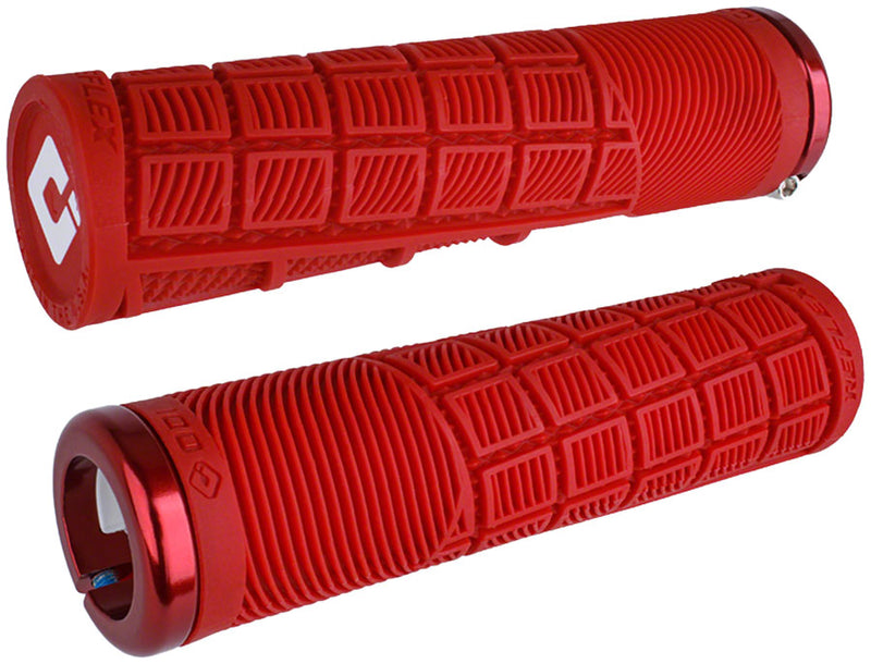 Load image into Gallery viewer, ODI Reflex V2.1 Grips - White/Red Lock-On
