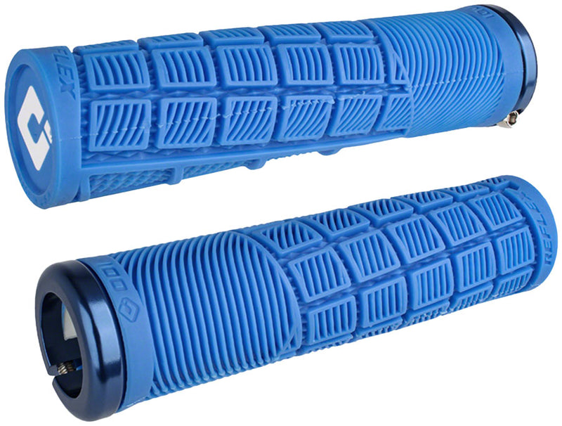 Load image into Gallery viewer, ODI Reflex V2.1 Grips - White/Blue Lock-On
