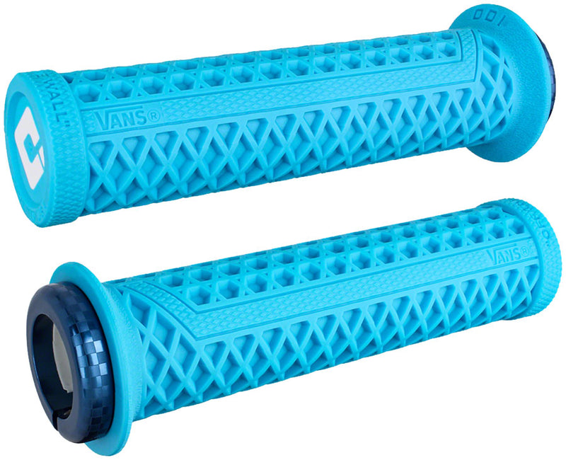 Load image into Gallery viewer, ODI Vans V2.1 Grips - White/Light Blue/Blue Lock-On
