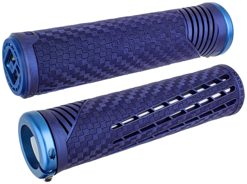 Load image into Gallery viewer, ODI CF V2.1 Grips - Blue Lock-On
