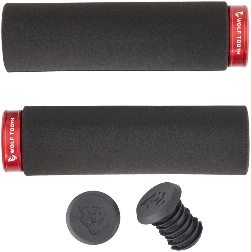 Load image into Gallery viewer, Wolf Tooth Fat Paw Lock-on Grips - Black/Red
