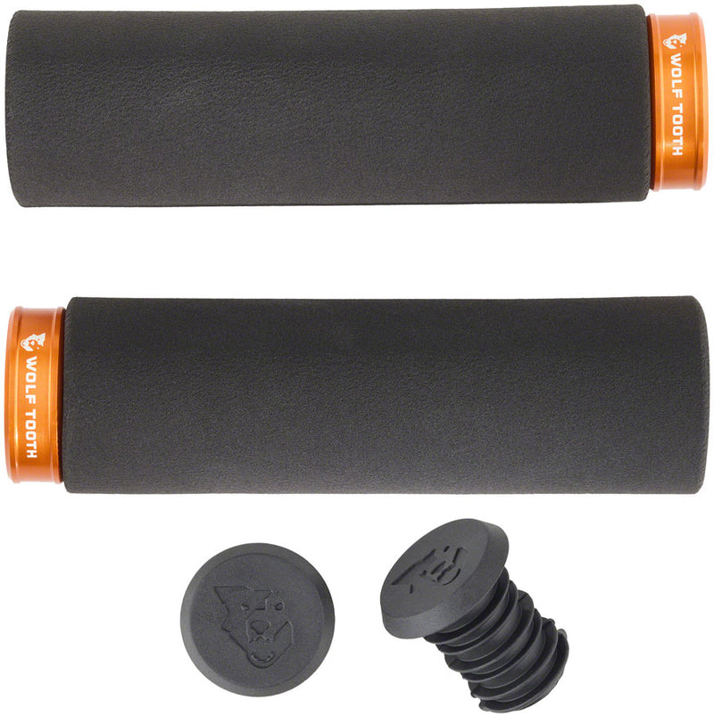 Load image into Gallery viewer, Wolf Tooth Fat Paw Lock-on Grips - Black/Orange
