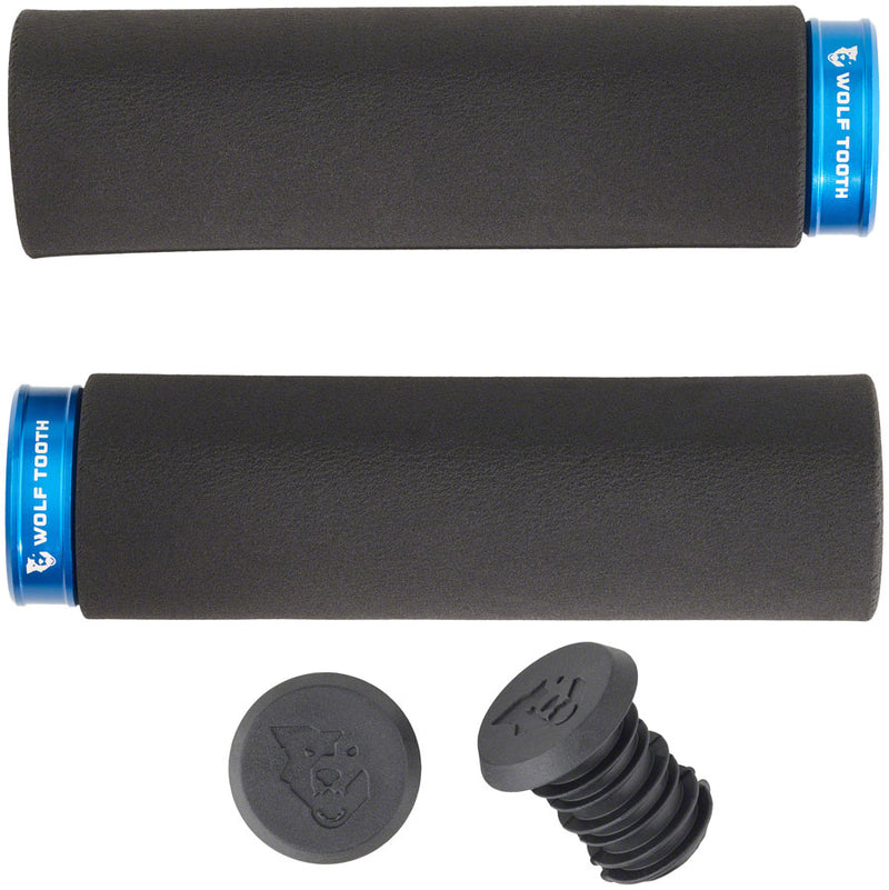 Load image into Gallery viewer, Wolf Tooth Fat Paw Lock-on Grips - Black/Blue
