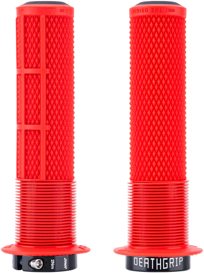 Load image into Gallery viewer, DMR DeathGrip 2 Flanged Grips - Thick Lock-On Red
