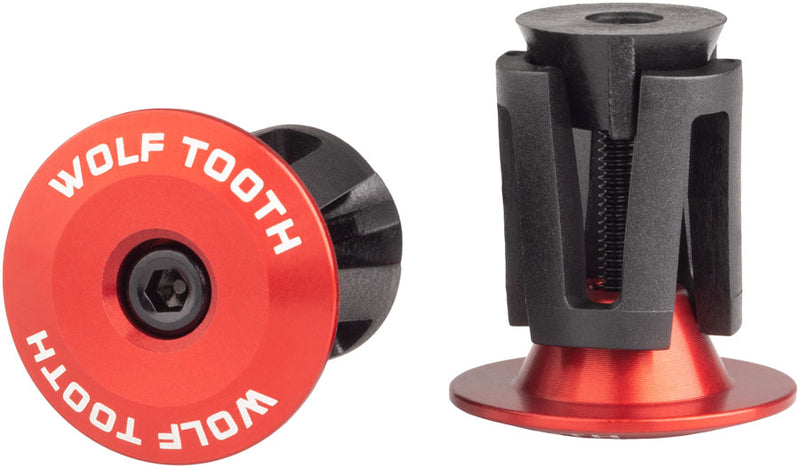 Load image into Gallery viewer, Wolf Tooth Alloy Bar End Plugs - Red
