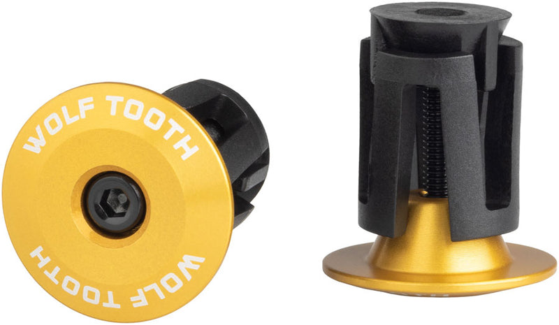 Load image into Gallery viewer, Wolf Tooth Alloy Bar End Plugs - Gold
