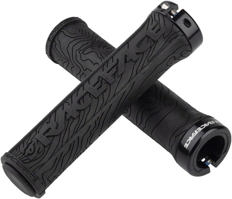 Load image into Gallery viewer, RaceFace Half Nelson Grips - Black Lock-On
