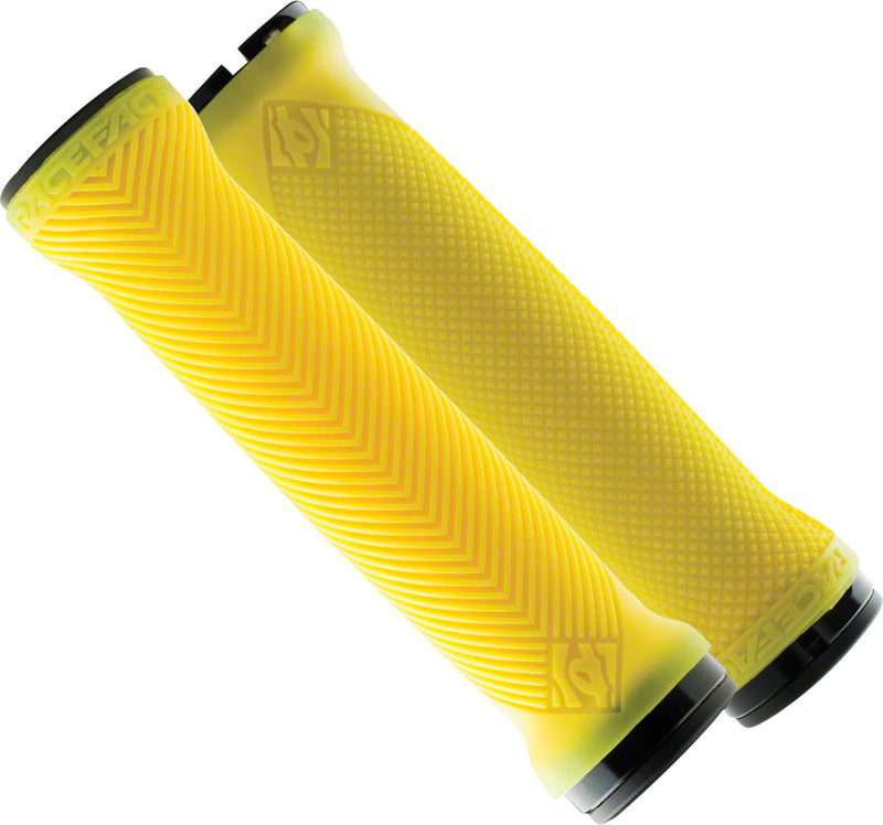 Load image into Gallery viewer, RaceFace Lovehandle Grips - Neon Yellow Lock-On

