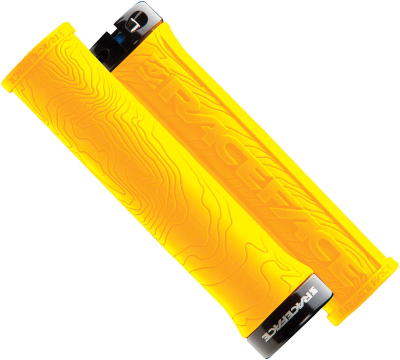Load image into Gallery viewer, RaceFace Half Nelson Grips - Yellow Lock-On
