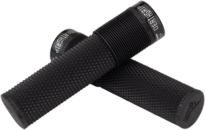 Load image into Gallery viewer, DMR DeathGrip Race Edition Grips - Thin Flangeless Lock-On Black
