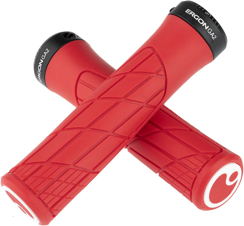 Load image into Gallery viewer, Ergon GA2 Grips - Risky Red Lock-On
