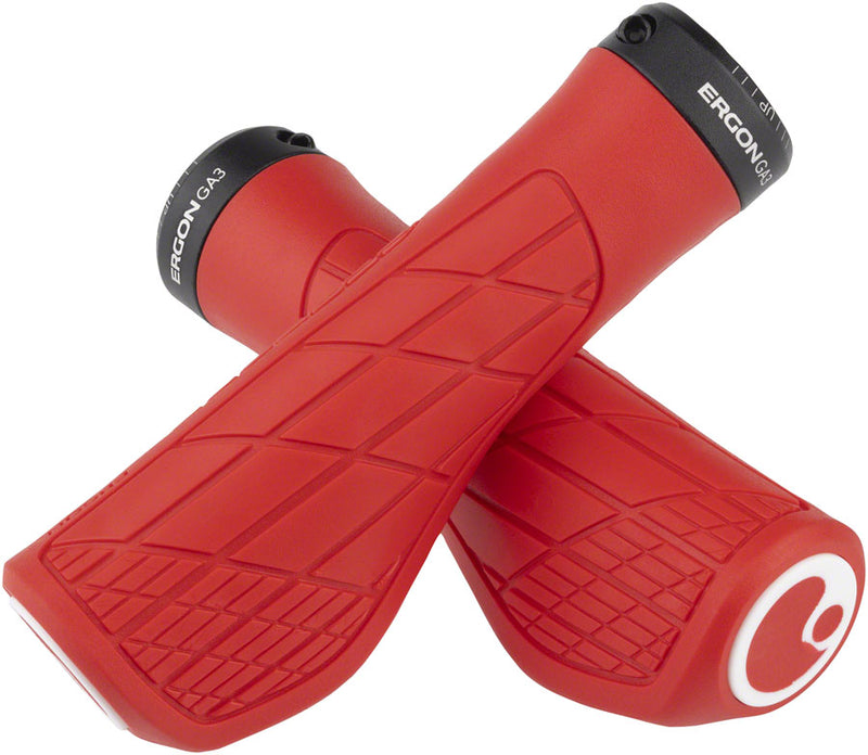 Load image into Gallery viewer, Ergon GA3 Grips - Risky Red Lock-On Large
