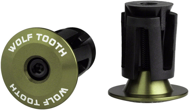 Load image into Gallery viewer, Wolf Tooth Alloy Bar End Plugs - Olive

