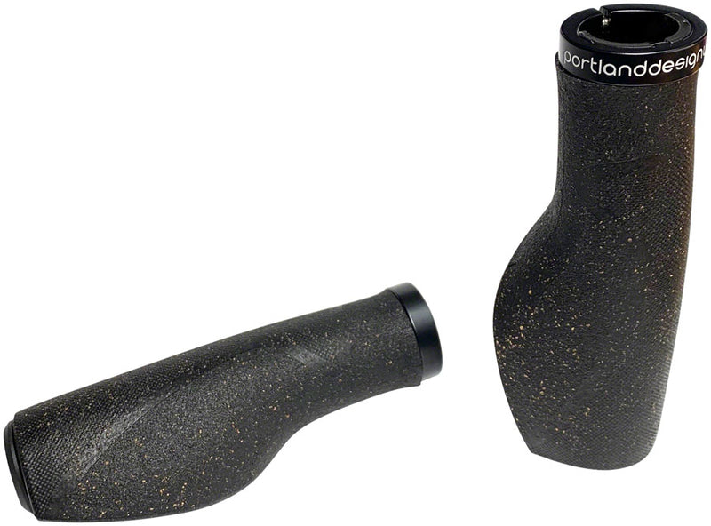 Load image into Gallery viewer, Portland Design Works Cork Chop Grips - Black Lock-On
